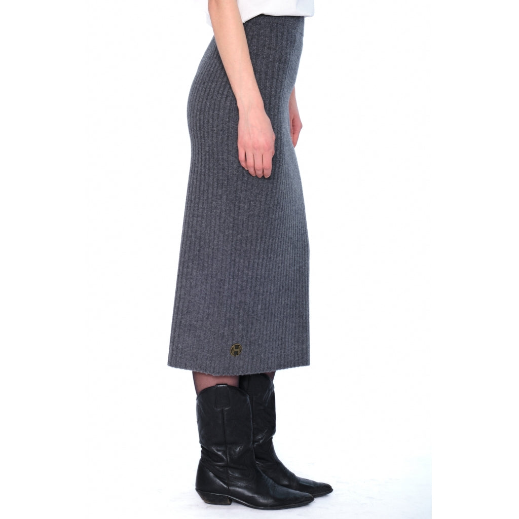 HÉST AS ADELINA Knittted Skirt Woven Skirt/Dress 7001 Grey Melange