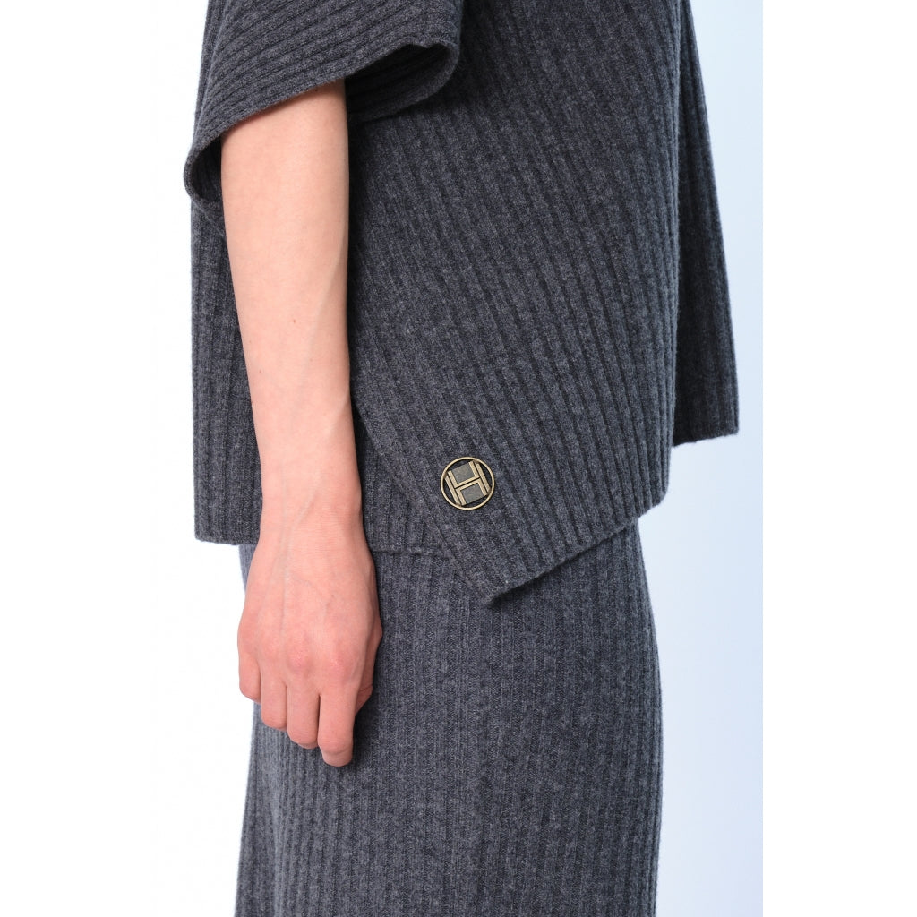 HÉST AS ADELINA Sweater Heavy Knitwear Tops 7001 Grey Melange