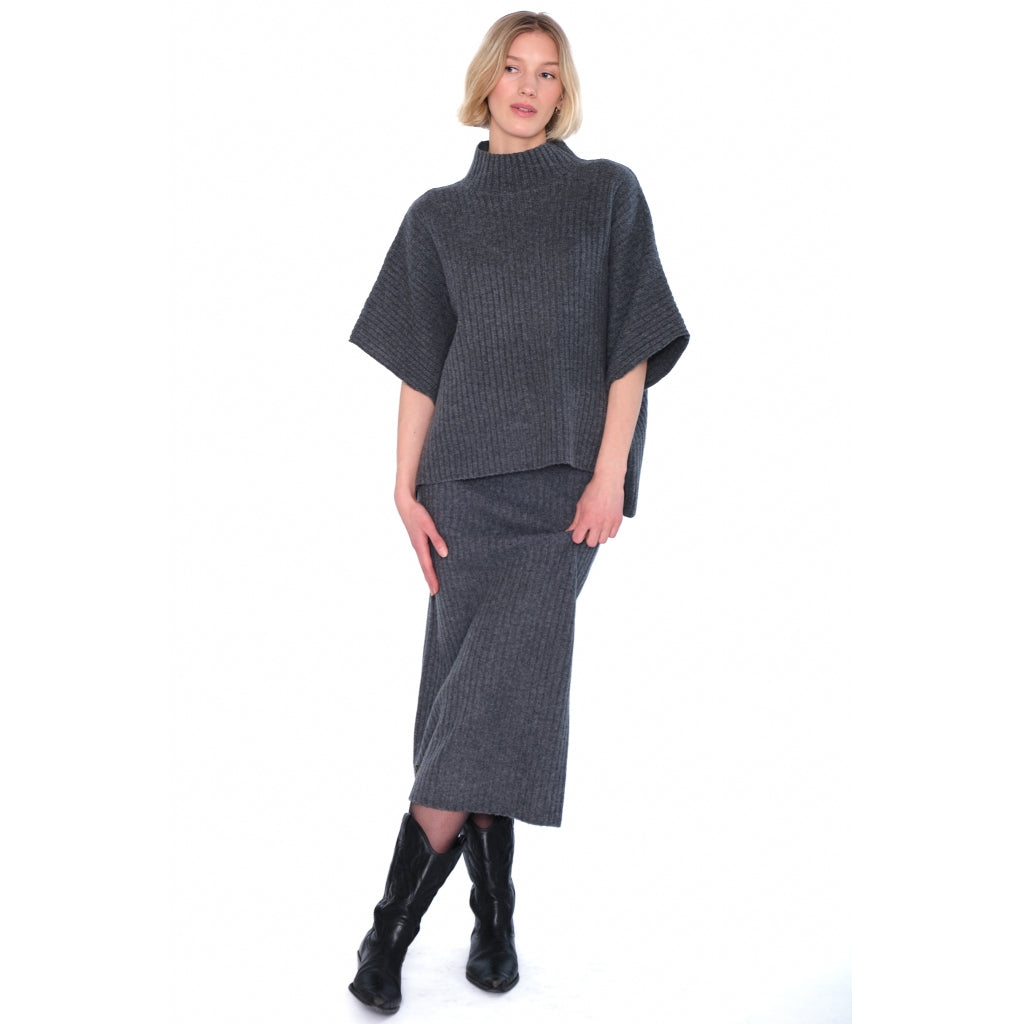 HÉST AS ADELINA Sweater Heavy Knitwear Tops 7001 Grey Melange