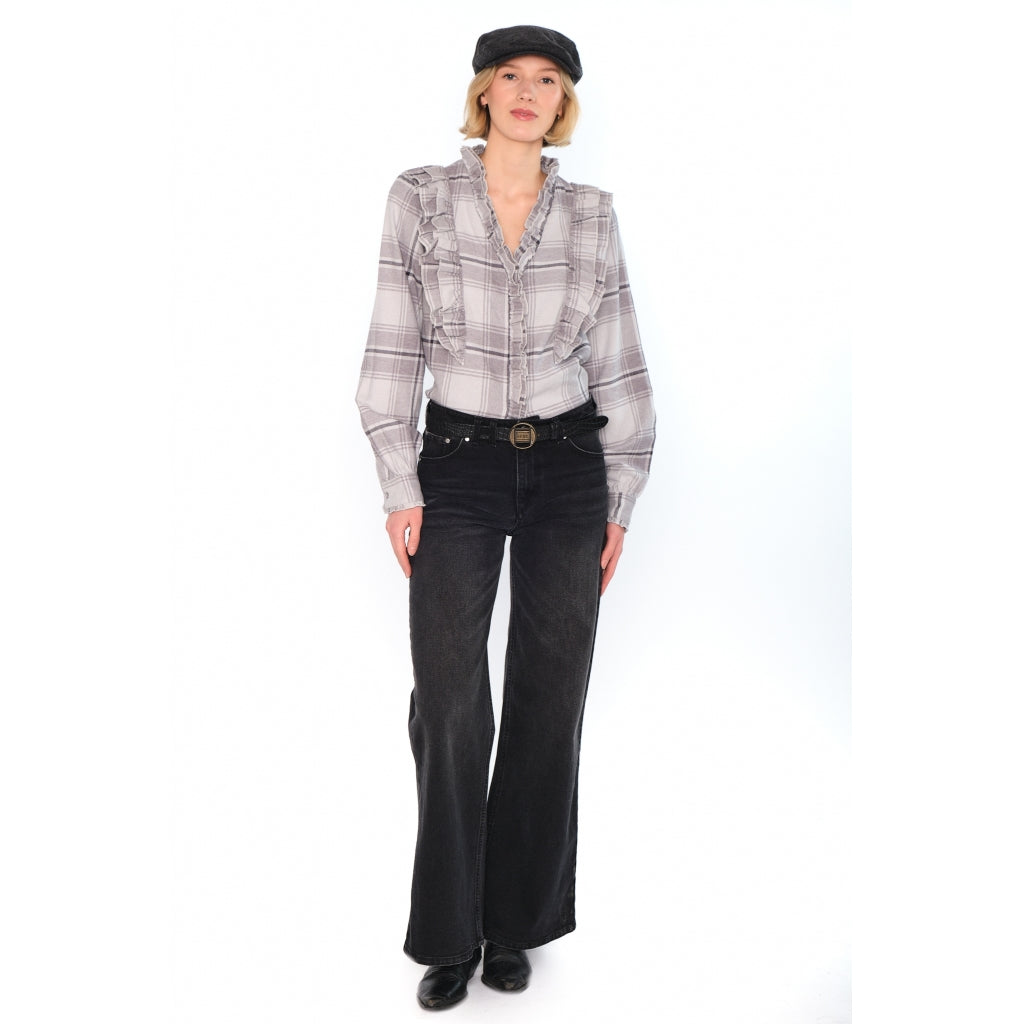 HÉST AS BEATRICE Blouse Woven Blouse/Top/Shirt 9601Grey Check