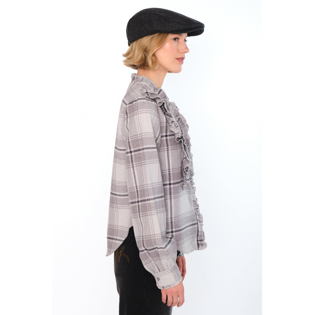 HÉST AS BEATRICE Blouse Woven Blouse/Top/Shirt 9601Grey Check