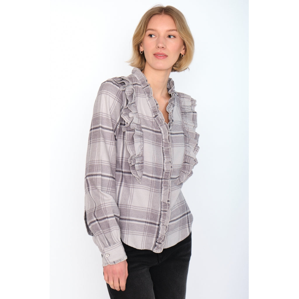 HÉST AS BEATRICE Blouse Woven Blouse/Top/Shirt 9601Grey Check