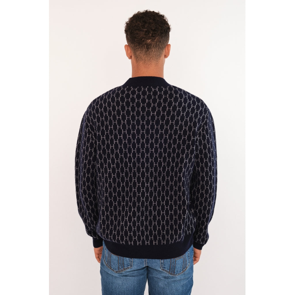 Hést Men BENNY Roundneck Heavy Knitwear Tops 4002 Navy Blazer