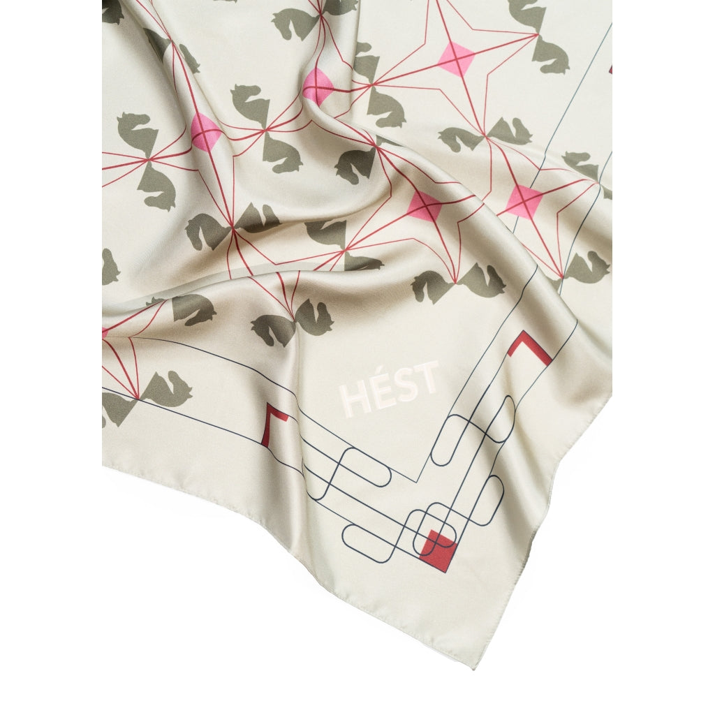 HÉST AS ELIZA Silk Scarf Large Woven Accessories Hats/Scarves/Gloves 3002 Gray Green