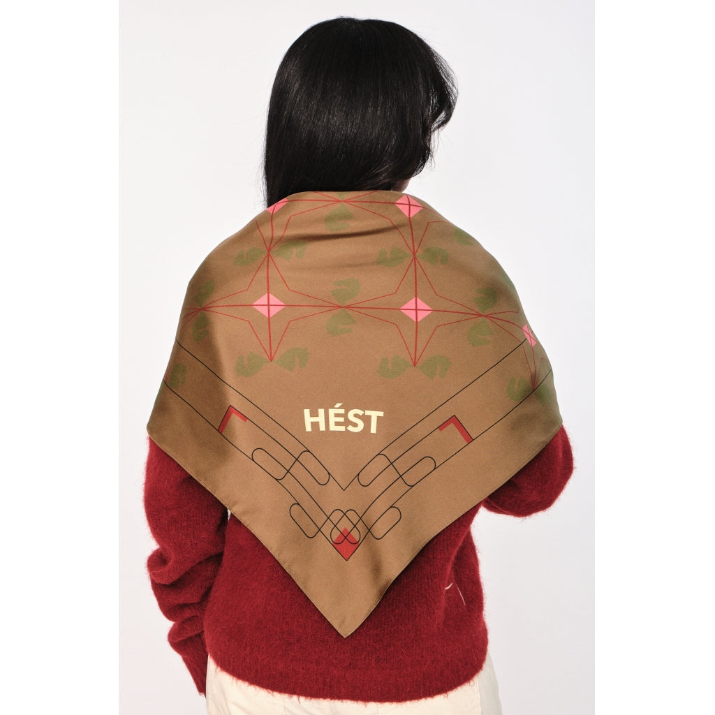 HÉST AS ELIZA Silk Scarf Large Woven Accessories Hats/Scarves/Gloves 6002 Dark Earth