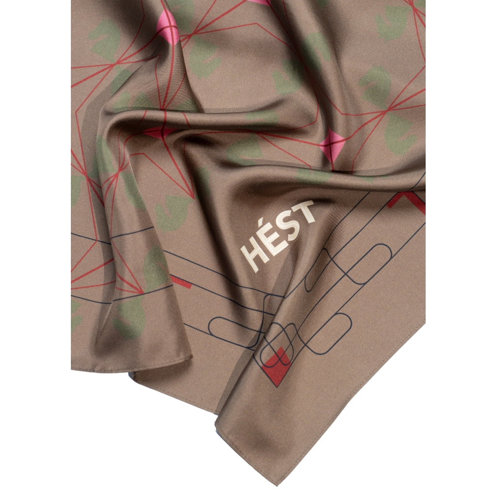 HÉST AS ELIZA Silk Scarf Large Woven Accessories Hats/Scarves/Gloves 6002 Dark Earth