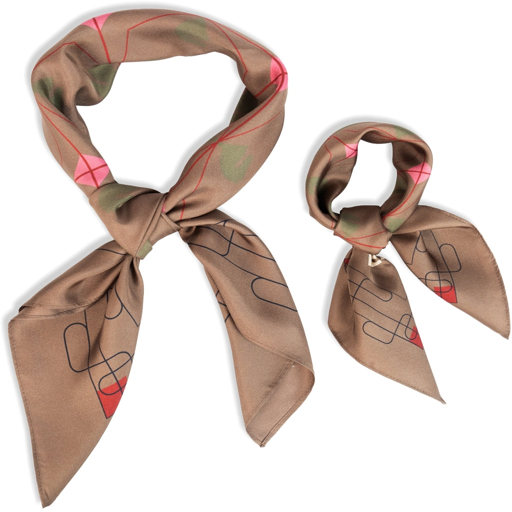 HÉST AS ELIZA Silk Scarf Large Woven Accessories Hats/Scarves/Gloves 6002 Dark Earth