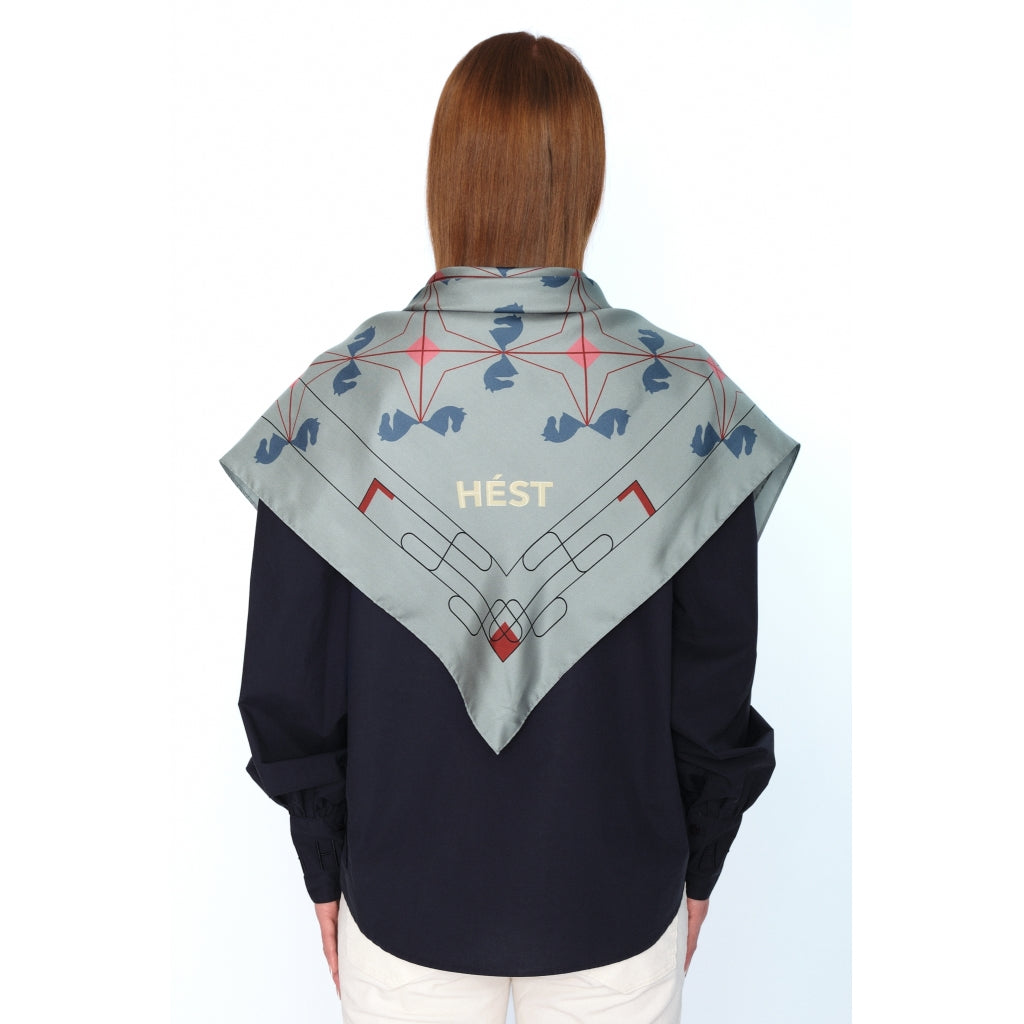 HÉST AS ELIZA Silk Scarf Large Woven Accessories Hats/Scarves/Gloves 7003Titanium