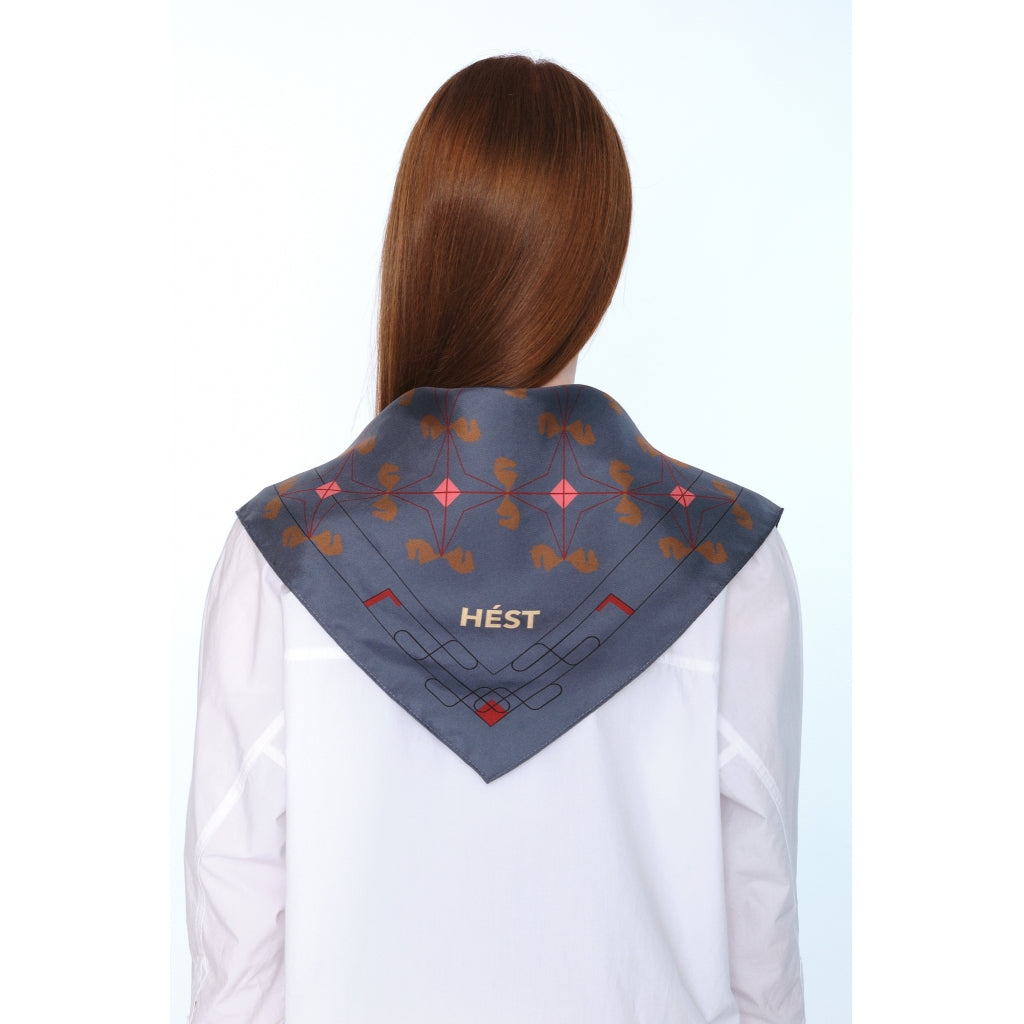 HÉST AS ELIZA Silk Scarf Small Woven Accessories Hats/Scarves/Gloves 4008 Nightshadow Blue