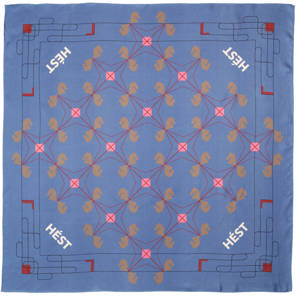 HÉST AS ELIZA Silk Scarf Small Woven Accessories Hats/Scarves/Gloves 4008 Nightshadow Blue