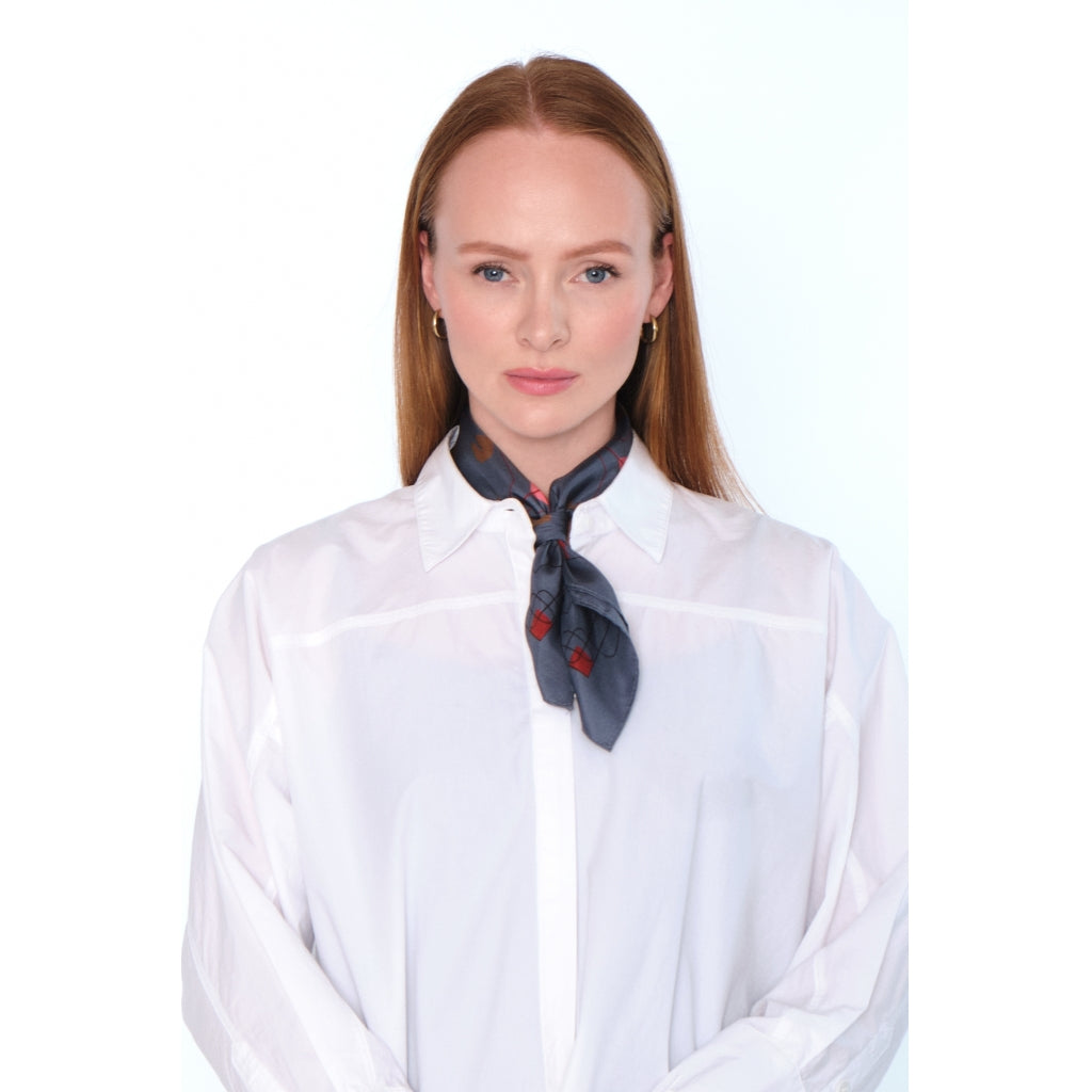 HÉST AS ELIZA Silk Scarf Small Woven Accessories Hats/Scarves/Gloves 4008 Nightshadow Blue