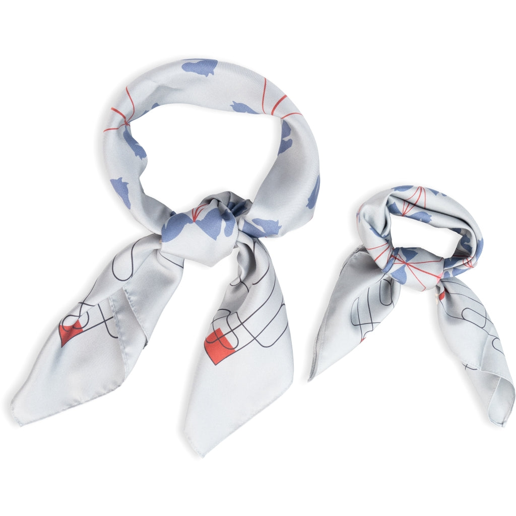 HÉST AS ELIZA Silk Scarf Small Woven Accessories Hats/Scarves/Gloves 7003Titanium
