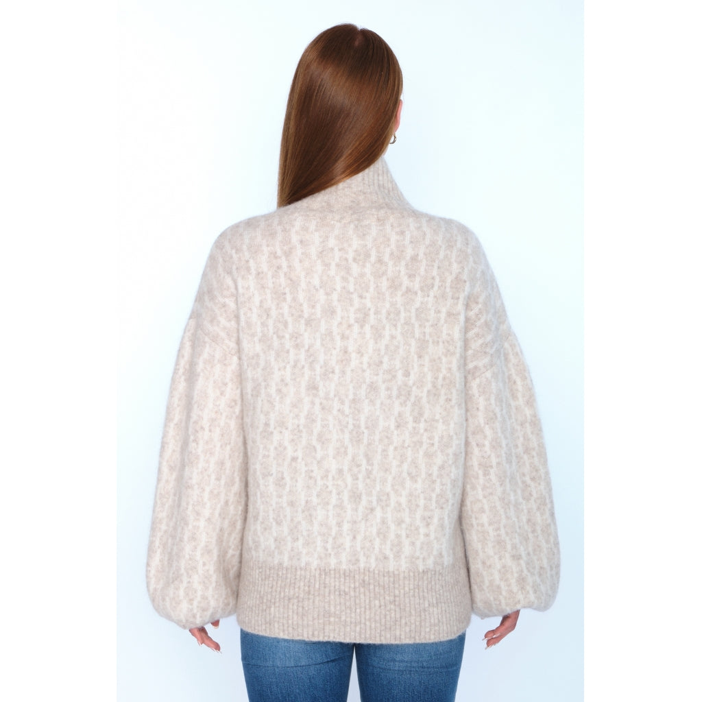 HÉST AS FAM New Pattern Heavy Knitwear Tops 6514 Light Beige Melange