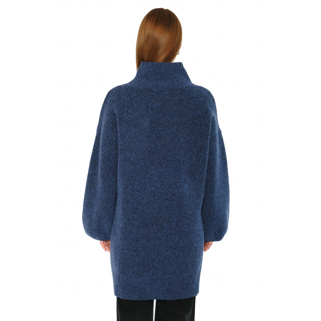 HÉST AS FAM Patch Long Sweater Heavy Knitwear Tops 4007True Navy