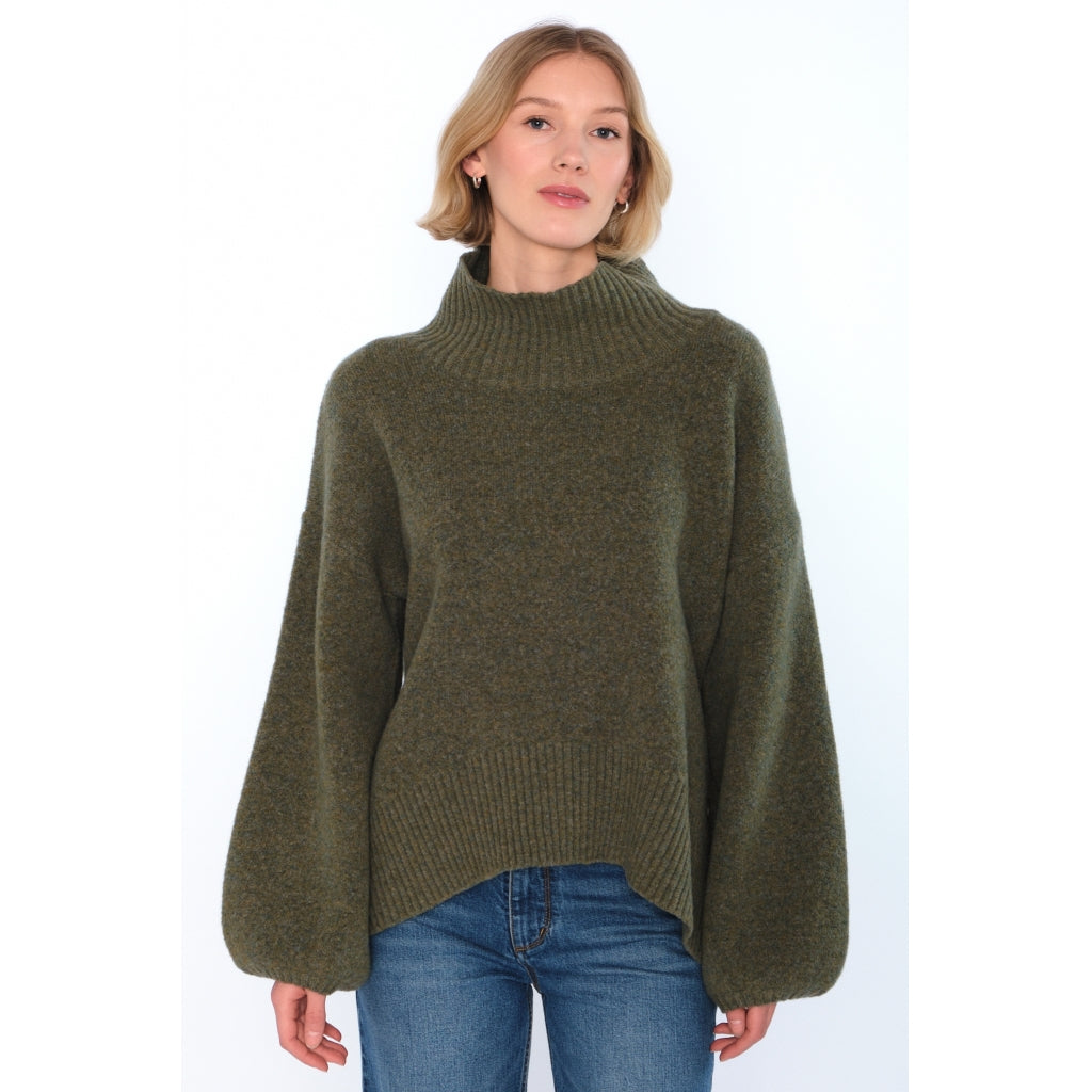HÉST AS FAM Patch Short Sweater Heavy Knitwear Tops 3000 Winter Moss
