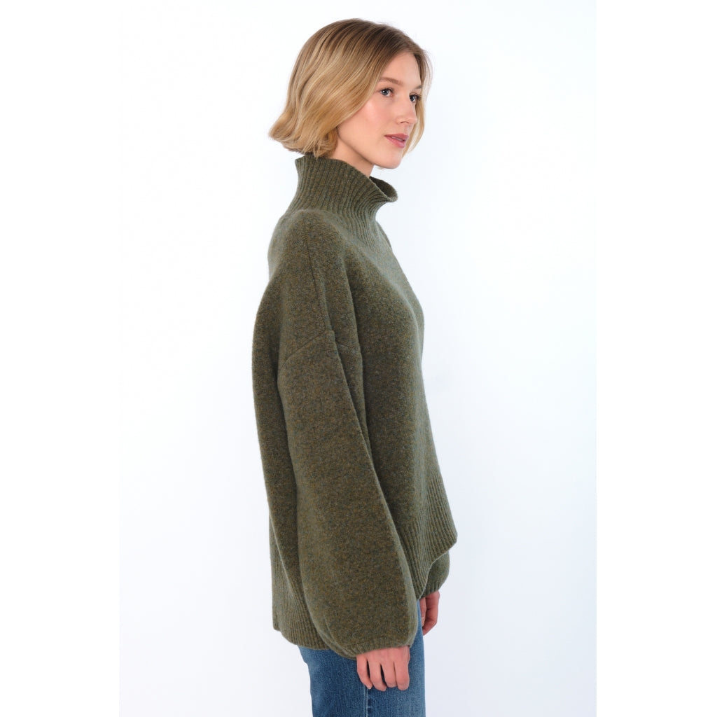 HÉST AS FAM Patch Short Sweater Heavy Knitwear Tops 3000 Winter Moss