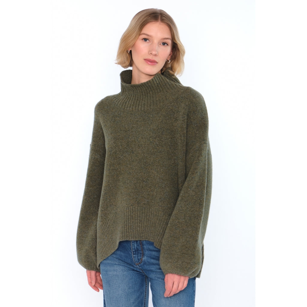 HÉST AS FAM Patch Short Sweater Heavy Knitwear Tops 3000 Winter Moss