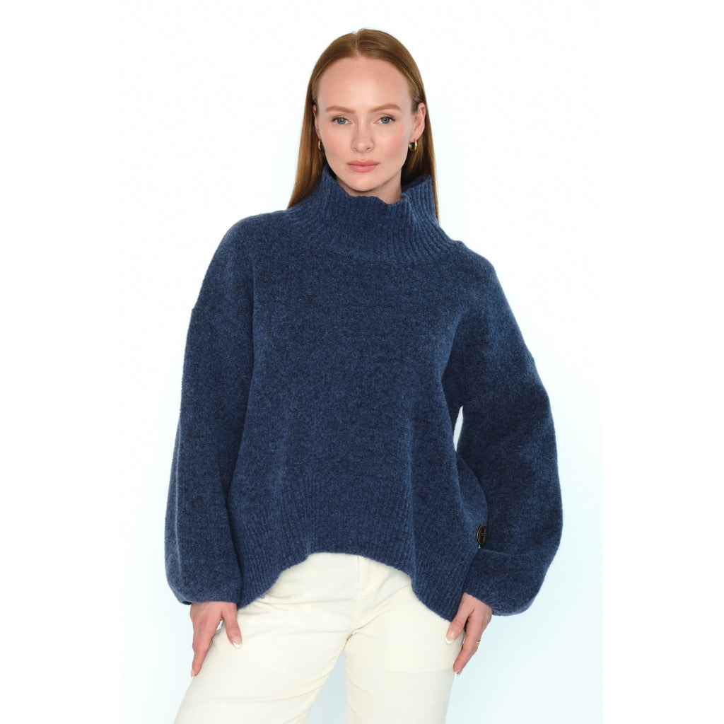 HÉST AS FAM Patch Short Sweater Heavy Knitwear Tops 4007True Navy