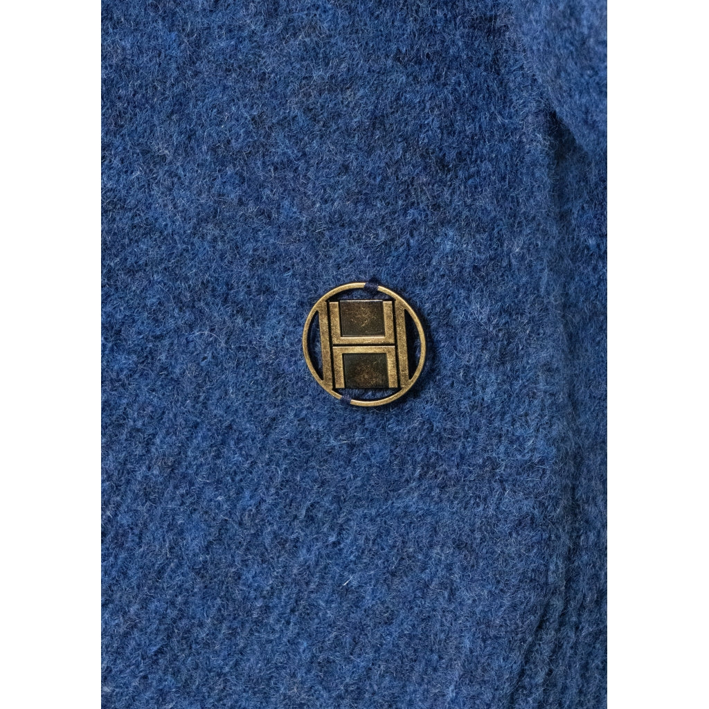 HÉST AS FAM Patch Short Sweater Heavy Knitwear Tops 4007True Navy