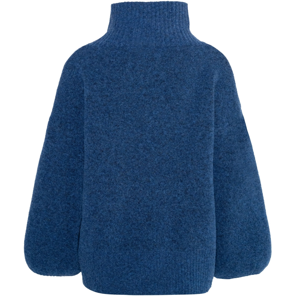 HÉST AS FAM Patch Short Sweater Heavy Knitwear Tops 4007True Navy