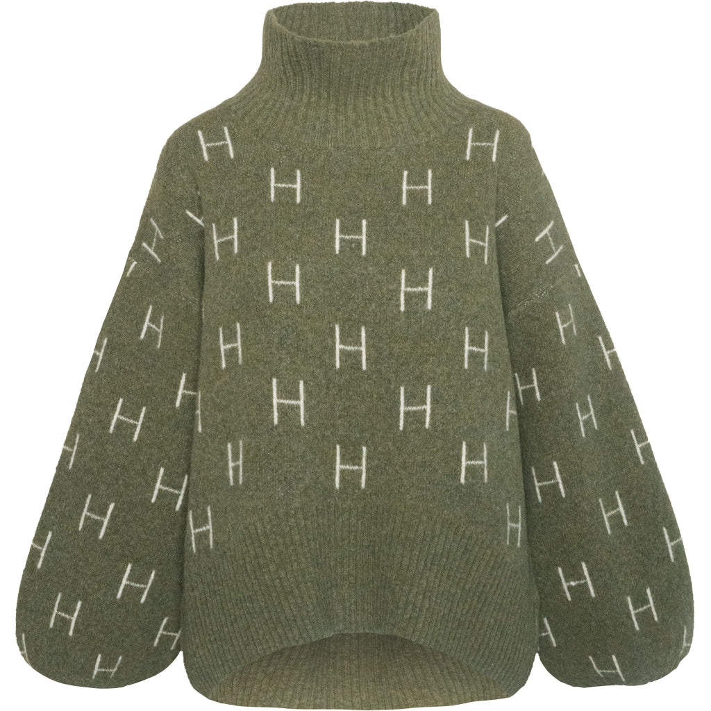 HÉST AS FAM Short Sweater Heavy Knitwear Tops 3000 Winter Moss