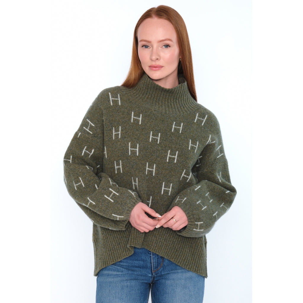 HÉST AS FAM Short Sweater Heavy Knitwear Tops 3000 Winter Moss