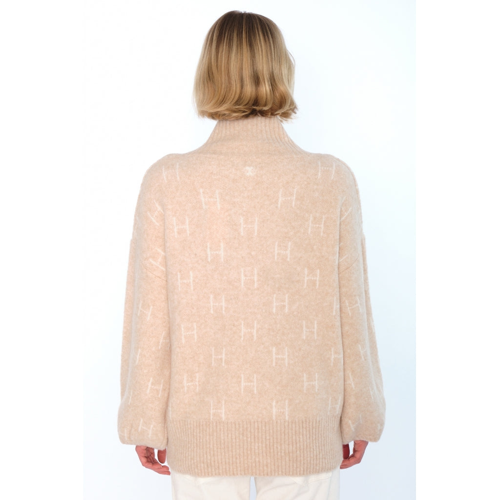 HÉST AS FAM Short Sweater Heavy Knitwear Tops 6514 Light Beige Melange
