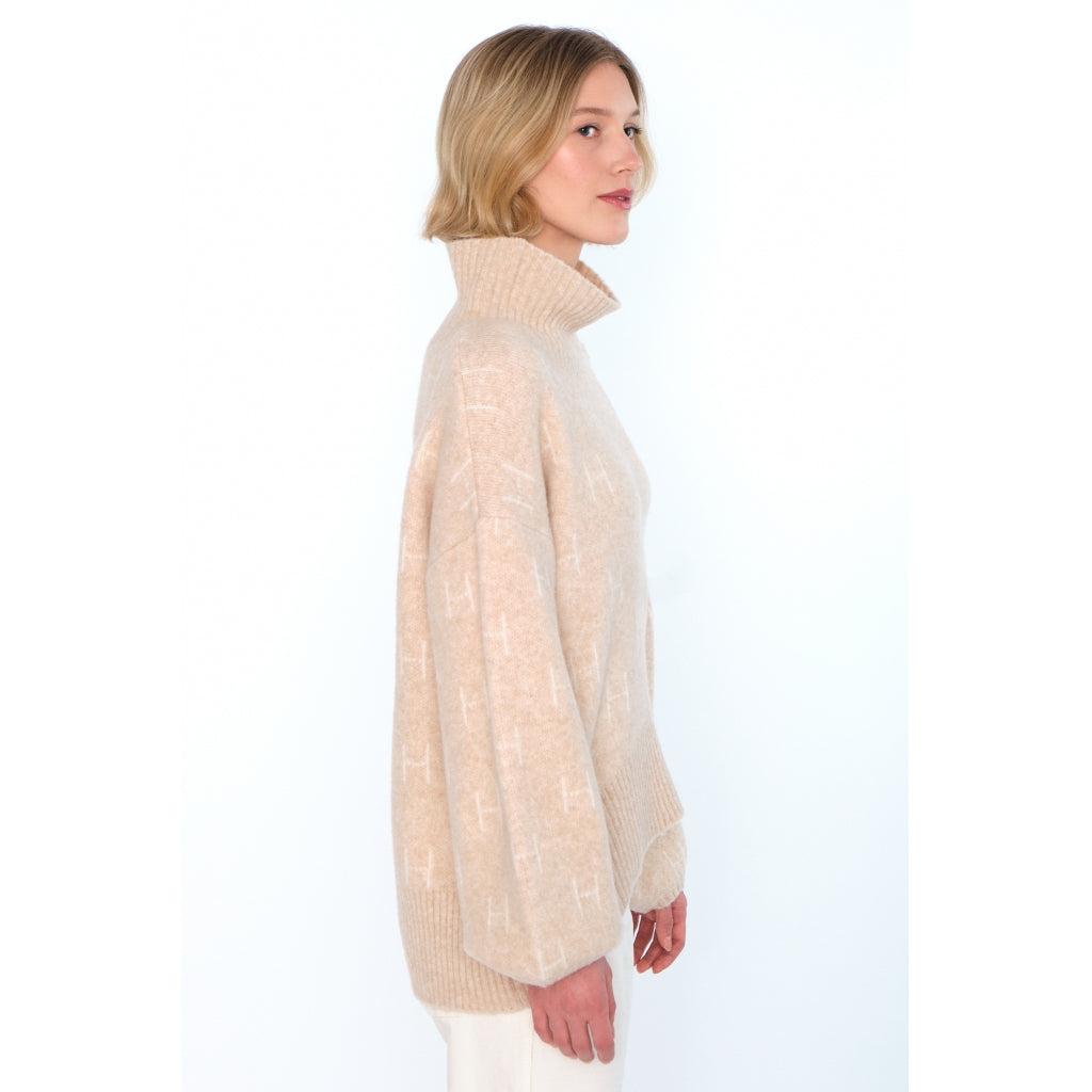 HÉST AS FAM Short Sweater Heavy Knitwear Tops 6514 Light Beige Melange