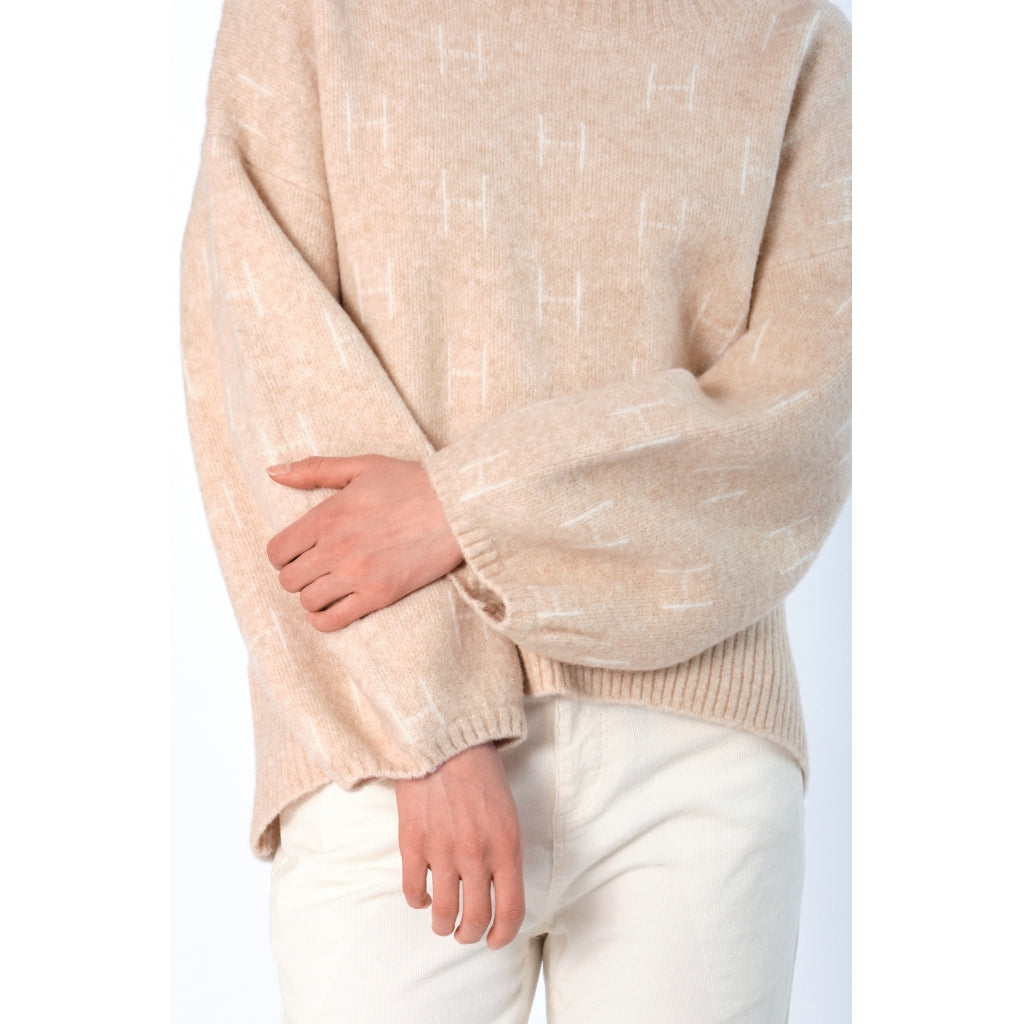 HÉST AS FAM Short Sweater Heavy Knitwear Tops 6514 Light Beige Melange