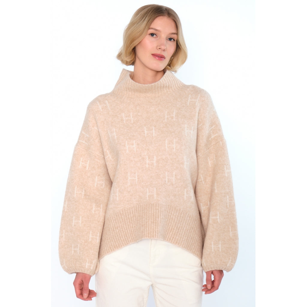 HÉST AS FAM Short Sweater Heavy Knitwear Tops 6514 Light Beige Melange