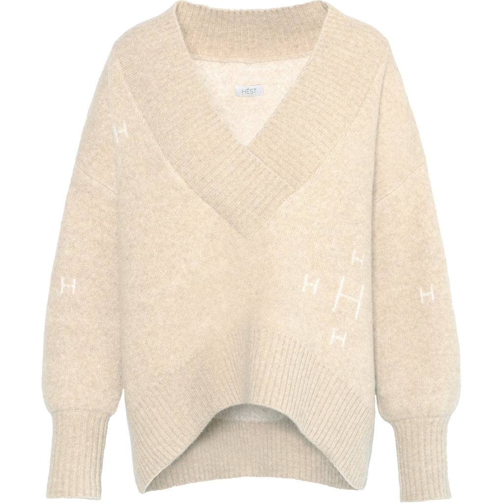 HÉST AS FAM V-neck Sweater Heavy Knitwear Tops