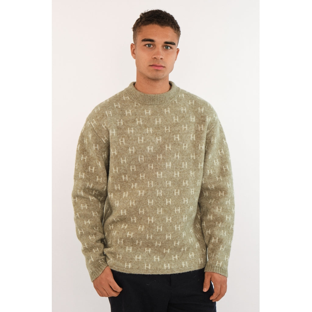 Hést Men FRANK Knitted Sweater Heavy Knitwear Tops 3001 Eucalyptus