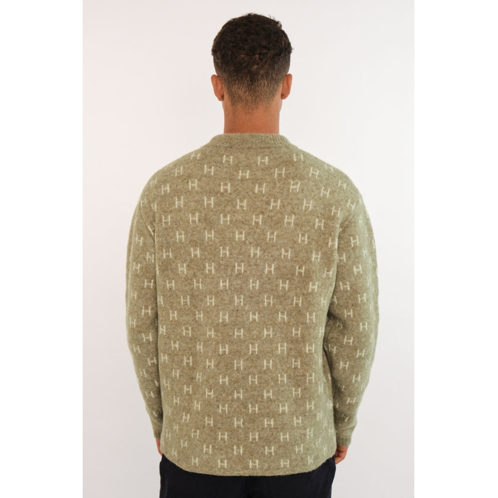 Hést Men FRANK Knitted Sweater Heavy Knitwear Tops 3001 Eucalyptus