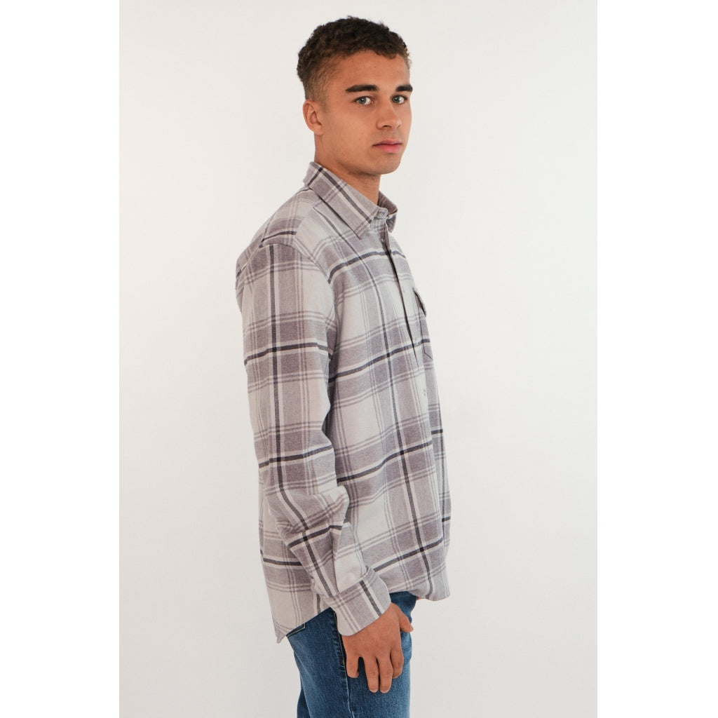 Hést Men FRANS Shirt Woven Blouse/Top/Shirt 9601Grey Check