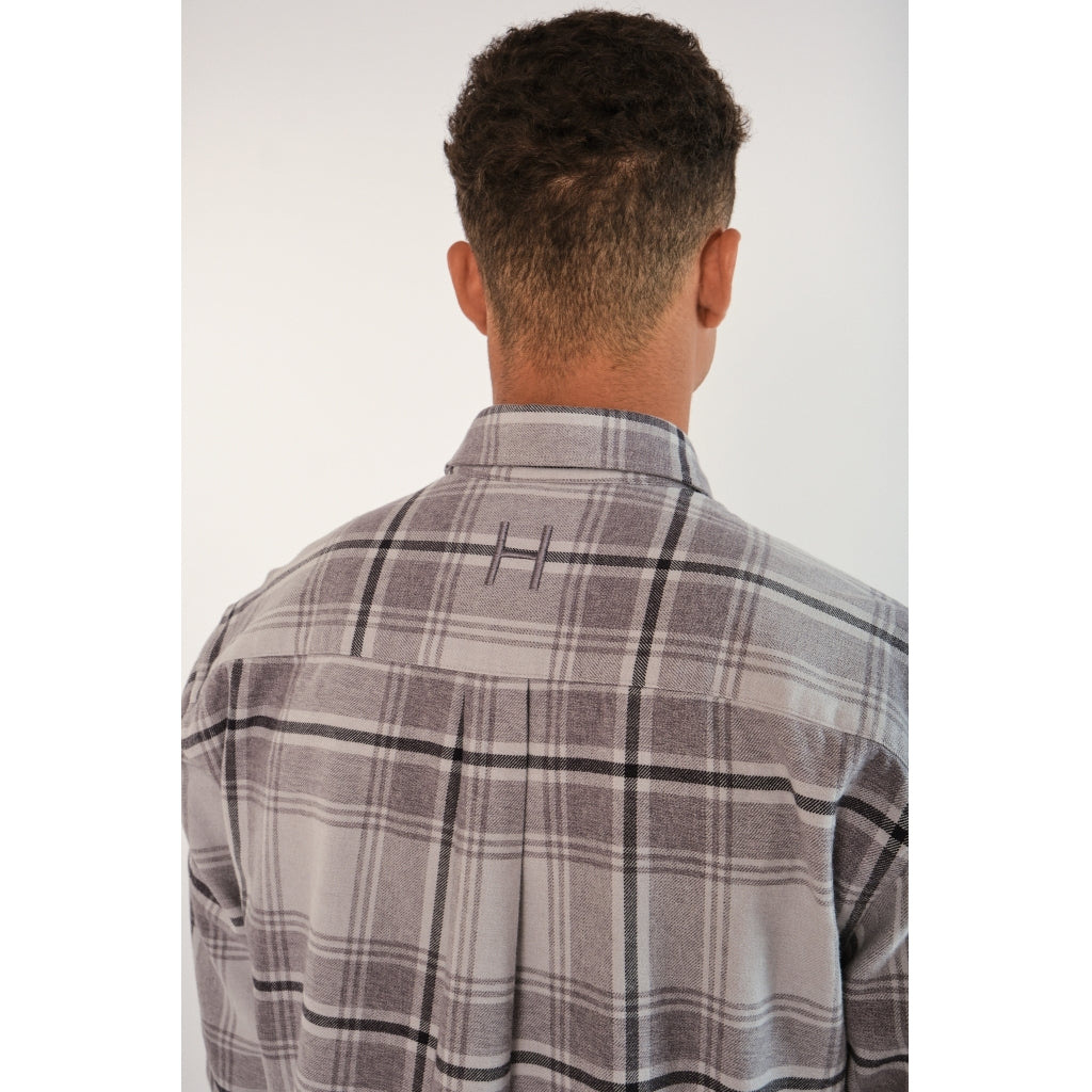 Hést Men FRANS Shirt Woven Blouse/Top/Shirt 9601Grey Check