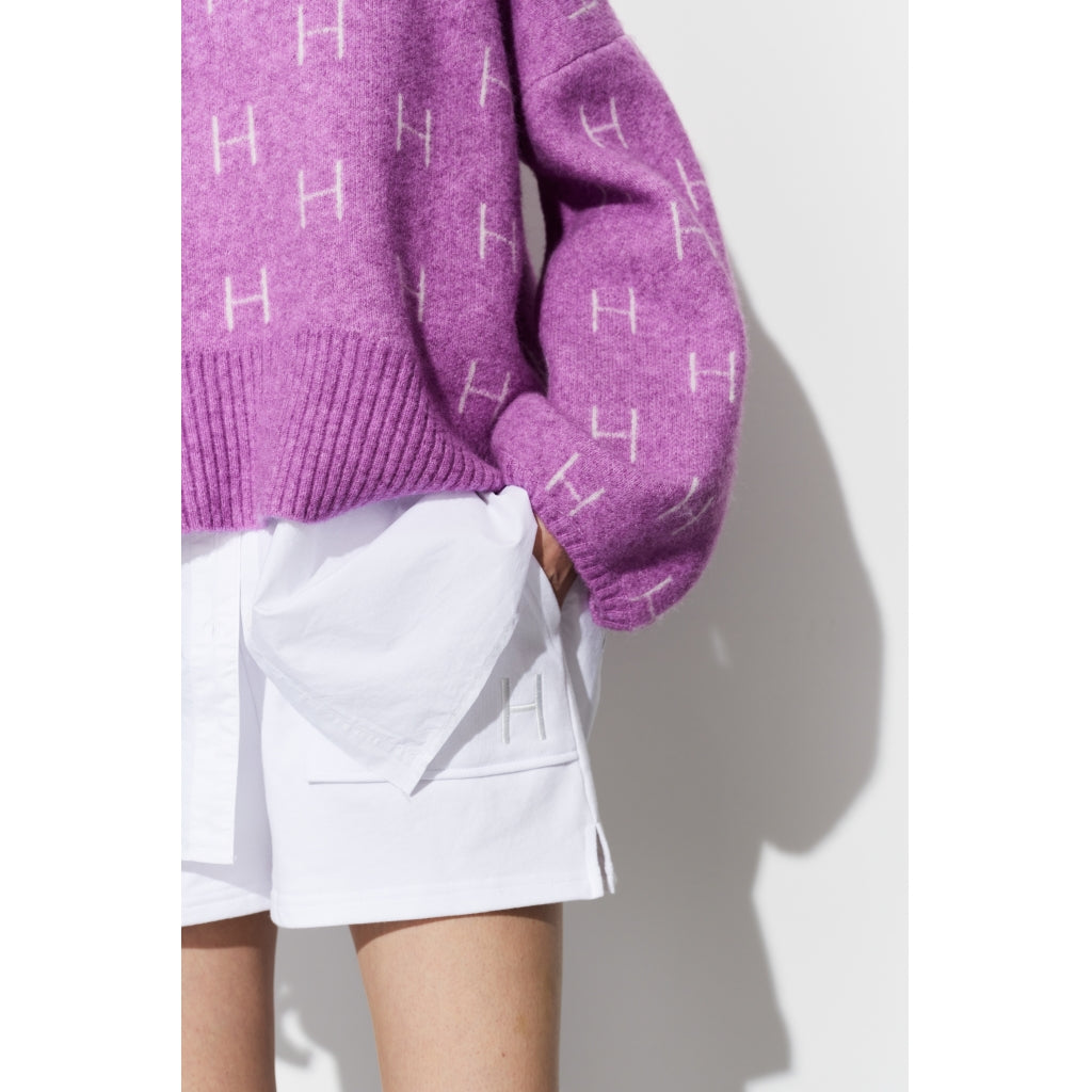HÉST AS Fam Sweater Short Heavy Knitwear Tops 219 Radiant Orchid