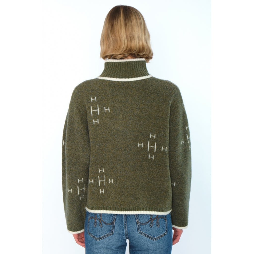 HÉST AS IBEN Zip Jacket Heavy Knitwear Tops 3000 Winter Moss