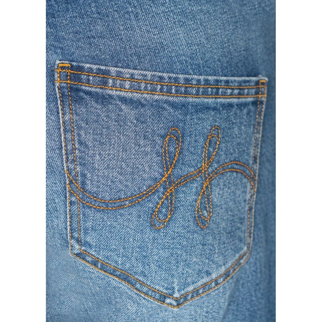 HÉST AS IRINA Wide Leg Woven Pants/Shorts 9502 Medium Wash Blue Denim