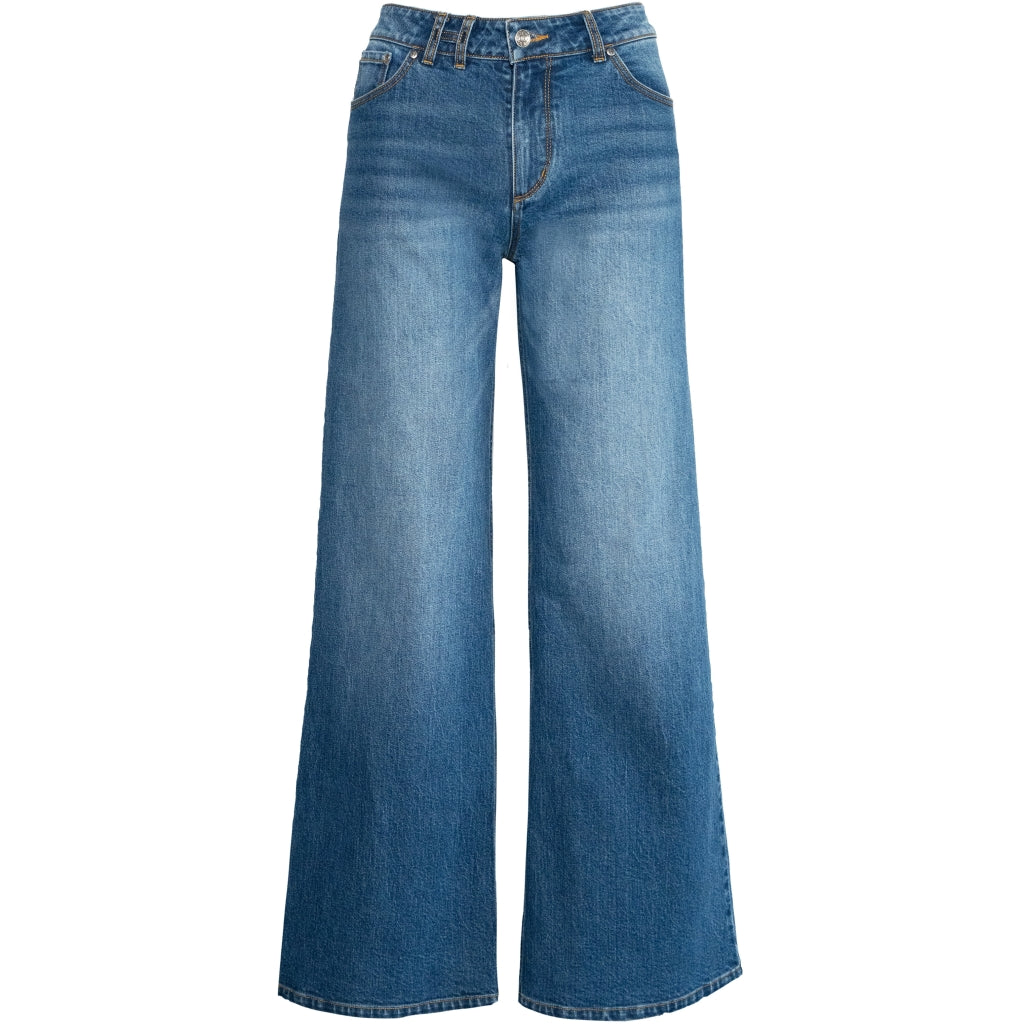 HÉST AS IRINA Wide Leg Woven Pants/Shorts 9502 Medium Wash Blue Denim