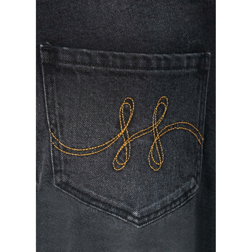 HÉST AS IRINA Wide Leg Woven Pants/Shorts 9512 Medium Wash Black Denim