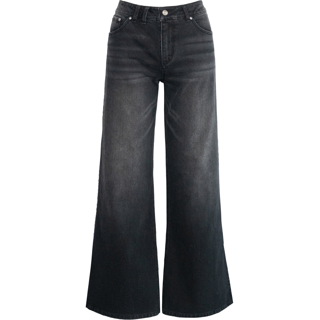 HÉST AS IRINA Wide Leg Woven Pants/Shorts 9512 Medium Wash Black Denim