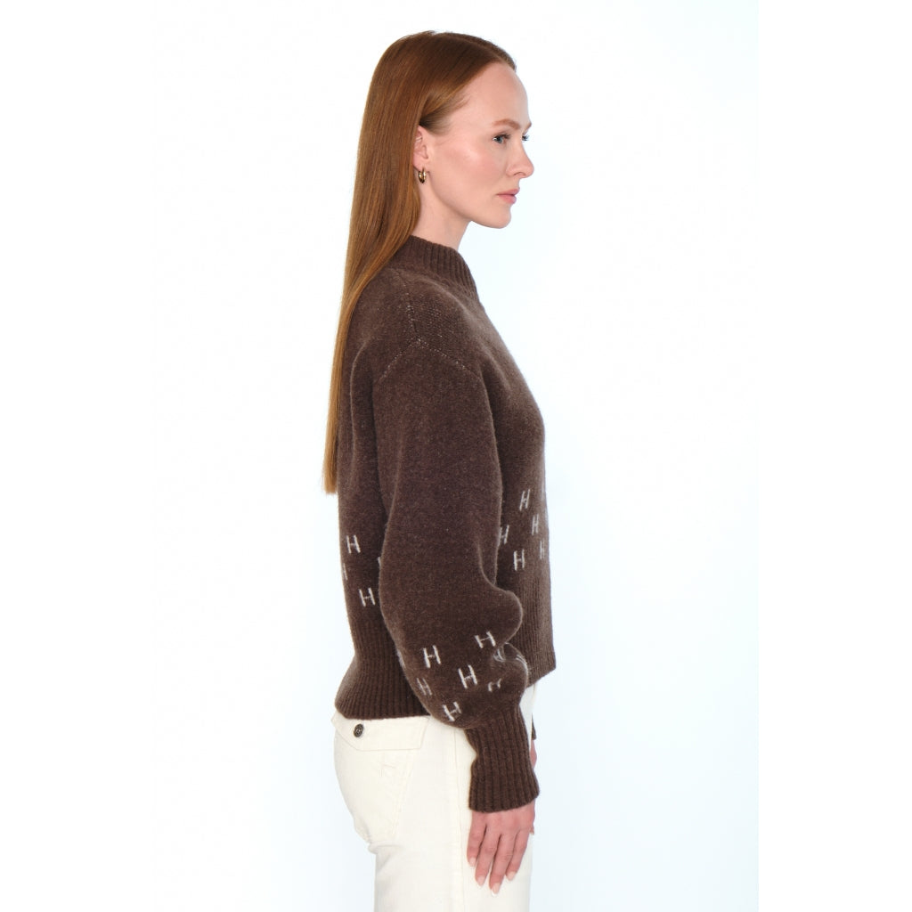 HÉST AS MÄRTHA Short Jacket Heavy Knitwear Tops 6002 Dark Earth