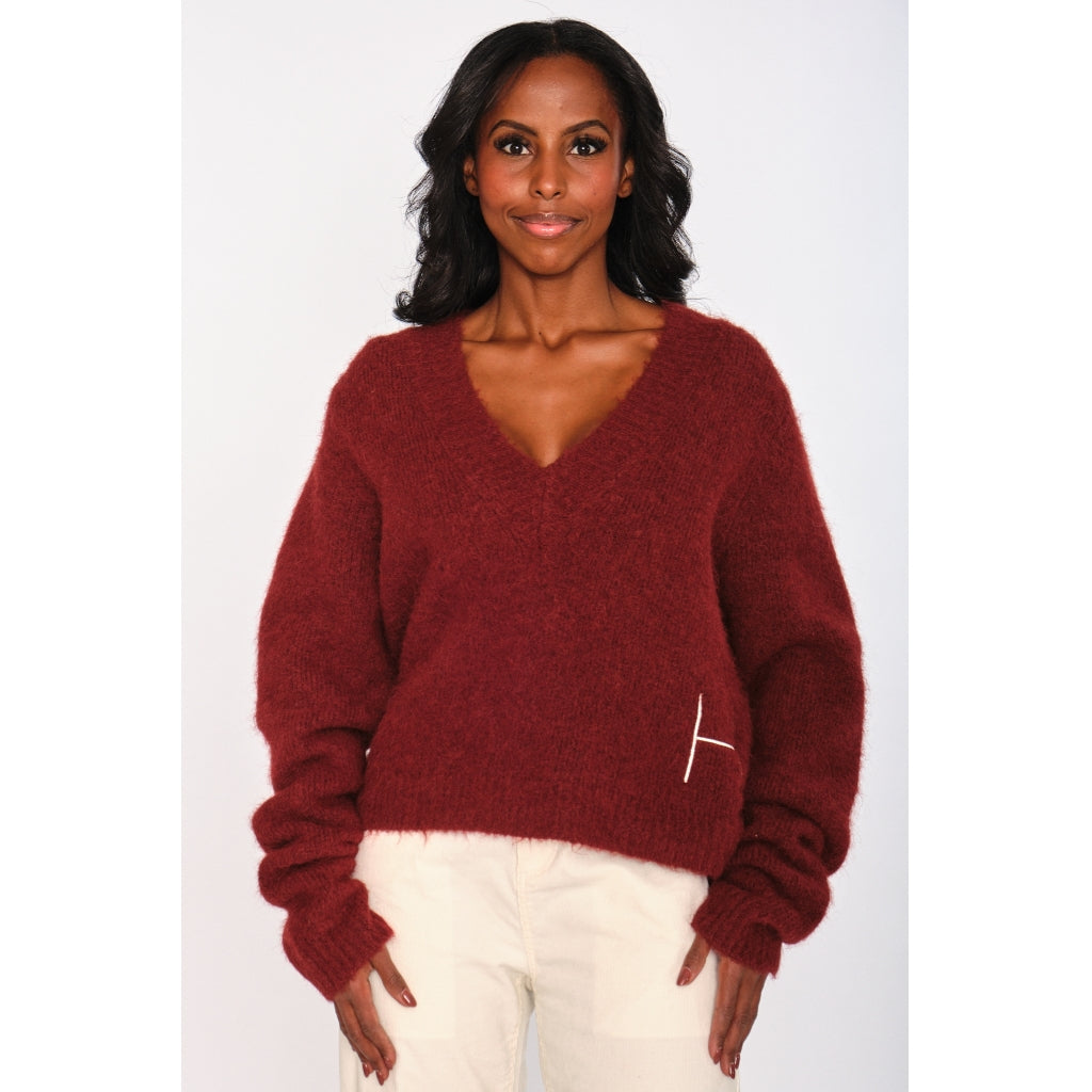 HÉST AS PERNILLE Sweater Heavy Knitwear Tops 2507Syrah