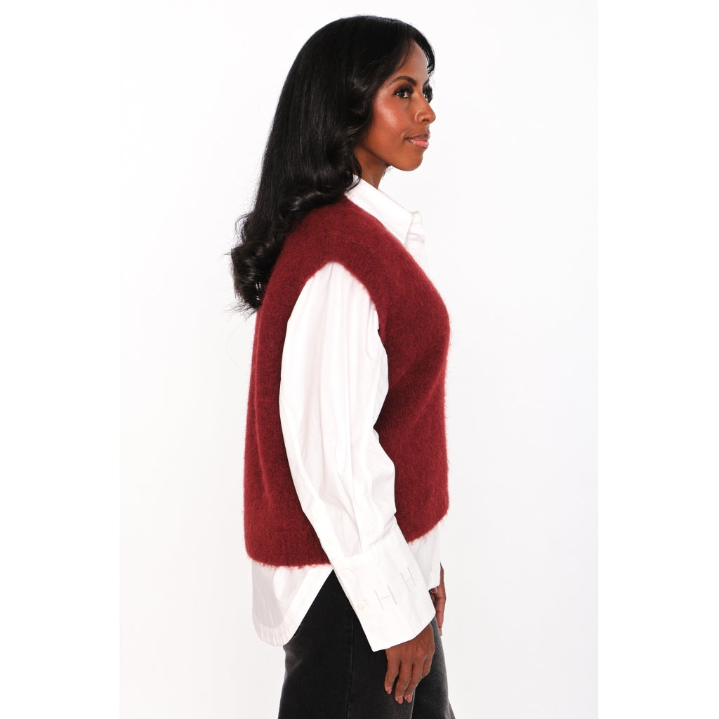 HÉST AS PERNILLE Vest Heavy Knitwear Tops 2507Syrah