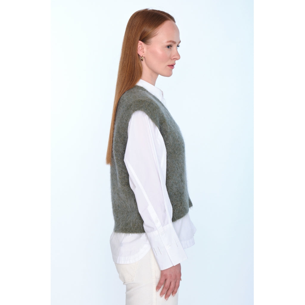 HÉST AS PERNILLE Vest Heavy Knitwear Tops 3000 Winter Moss
