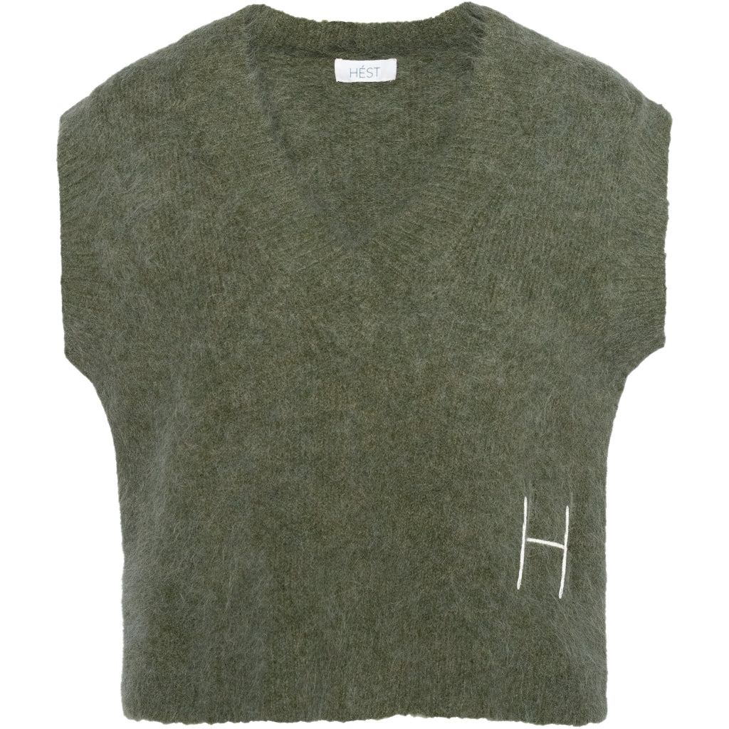 HÉST AS PERNILLE Vest Heavy Knitwear Tops 3000 Winter Moss