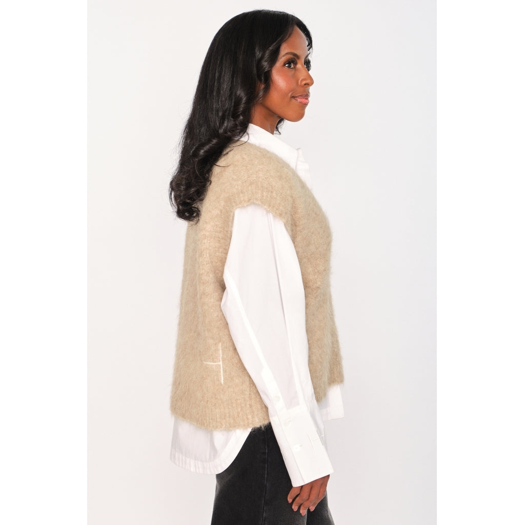 HÉST AS PERNILLE Vest Heavy Knitwear Tops 6510 Savannah Tan