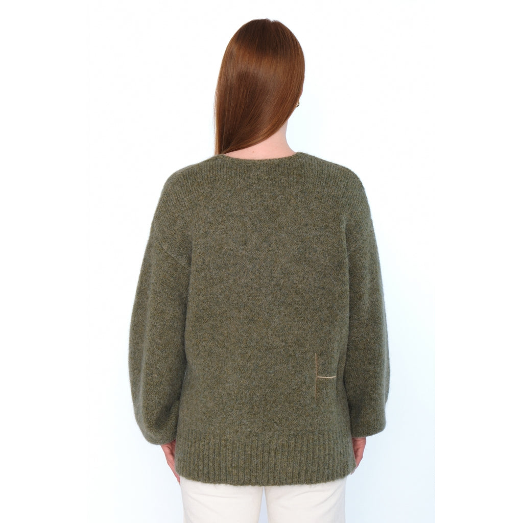 HÉST AS SOFIE V-neck Sweater Heavy Knitwear Tops 3000 Winter Moss
