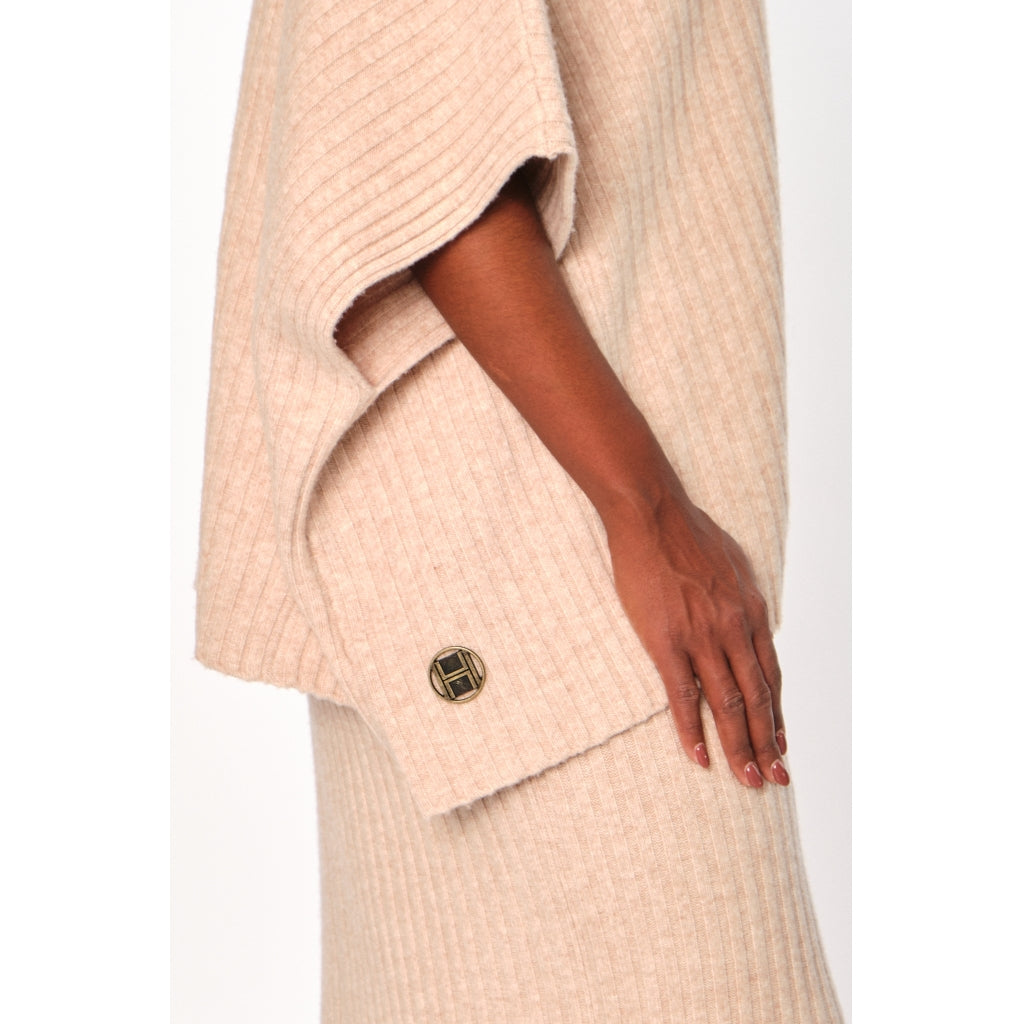 HÉST AS ADELINA Sweater Heavy Knitwear Tops 6513 Light Brown Melange