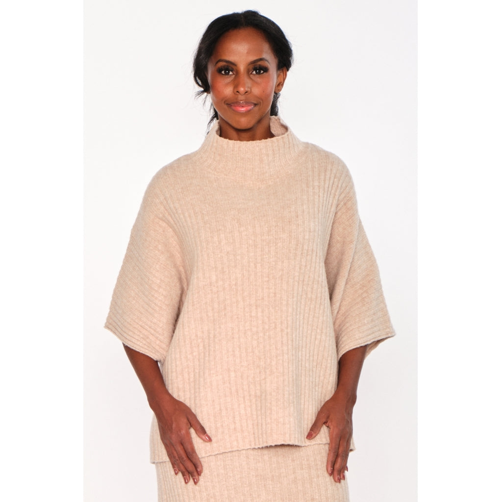 HÉST AS ADELINA Sweater Heavy Knitwear Tops 6513 Light Brown Melange